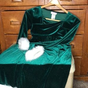 Sparkly Christmas dress with faux fur